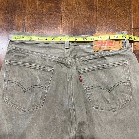 Levi's 501 XX Shrink To Fit Tan Classic Straight Leg Denim Jeans Men's 34 x 30 - Picture 6 of 8
